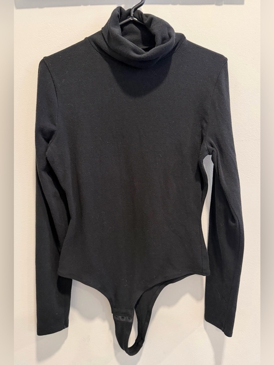 Madewell Tops - Madewell Black Turtleneck Long Sleeve Bodysuit Adjustable Sz L